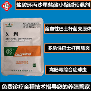 正品兽药盐酸环丙沙星可溶性粉鸡鸭鹅拉稀黄白痢盐酸小檗碱预混剂