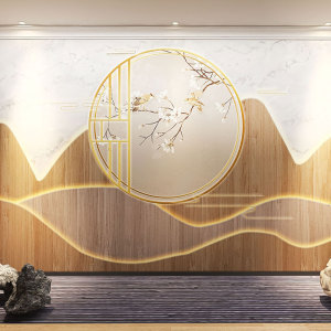 新中式电视背景墙古典