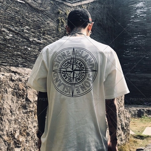 代购stone island 石头岛 22夏季新款 背后大圆标短袖罗盘徽标t恤