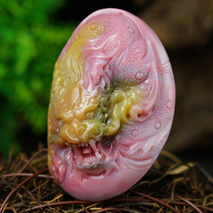 天然盐源玛瑙龙牌雕刻牡丹花雕刻件情侣款手链手串直播间福利放漏