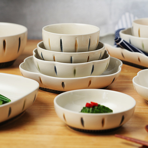 顺祥陶瓷潮州瓷器日式餐具家用碗碟套装米饭碗汤碗网红轻奢盘子