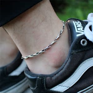 情侣银脚链