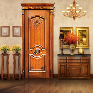 2018新款烤漆实木门室内套装门卧室房门封闭漆做旧欧式门头罗马柱
