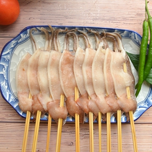 铁板烧烤鱿鱼串串 烧烤专用bbq食材商用新鲜户外冷冻鱿鱼片30g*20