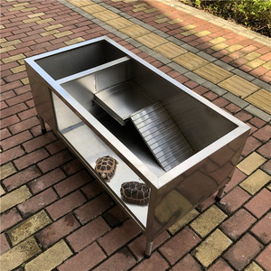 大型304不锈钢透明玻璃乌龟箱带晒台沙池龟缸家用种龟池养龟专用