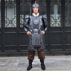 古代岳飞将军盔甲战袍将士士兵服饰服装影视演出服表演服戏服铠甲