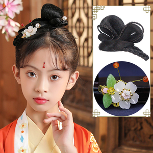 儿童古装造型假发古风汉服发包发饰摄影演出舞台表演百搭发髻头饰