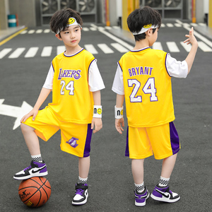 男童夏装套装2024新款儿童24号篮球服中大童男孩短袖运动速干衣潮