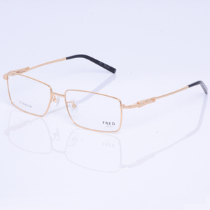fred法兰纯钛全框眼镜架真金ip电镀包金眼镜框大脸男可配渐近片