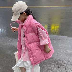 『设计师款』韩国童装2022冬季男女童羽绒马甲儿童加厚砍袖衣W89