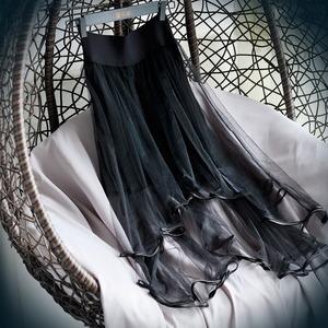 网纱蓬蓬透视裙