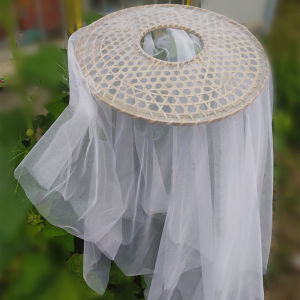 春时汉服重工水晶帘帷幕武侠古风纱笠拍照摄影写真遮容面纱斗笠帽