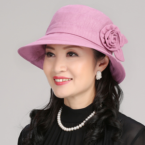 中老年人帽子女夏天大檐遮阳帽太阳帽中年妈妈帽春秋老人休闲布帽