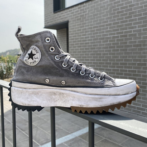 converse匡威run star hike烟熏灰小脏鞋做旧厚底高帮帆布休闲鞋