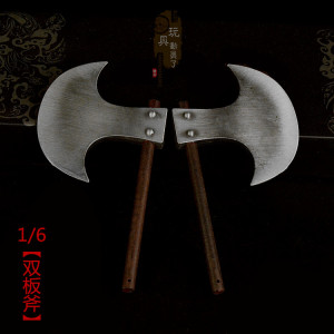 水浒传程咬金武器斧头八卦宣花斧李逵双斧武术十八般兵器金属模型肯