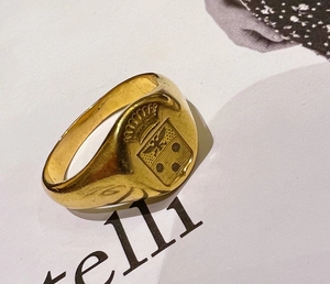 欧洲十九世纪 贵族 火漆印章戒指 男士尾戒 古董收藏