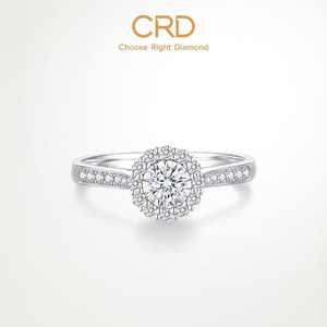 CRD克徕帝钻戒18k金钻石戒指女婚戒求婚群镶天然真钻订婚官方正品