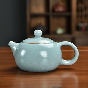 汝窑西施壶单个壶冰裂开片可养过滤陶瓷大容量功夫茶具家用泡茶壶