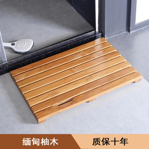 缅甸柚木踏板防腐隔水滑垫淋浴房卫生洗手间实木地板洗澡木脚垫板