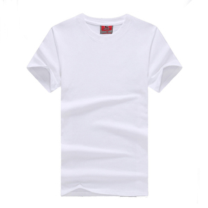 白色纯棉圆领空白T恤短袖文化衫活动广告衫定制logo印字印图批发