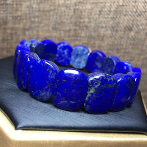 青金石手排 天然水晶手链 (lazurite) 单圈手串 手牌 原石加工