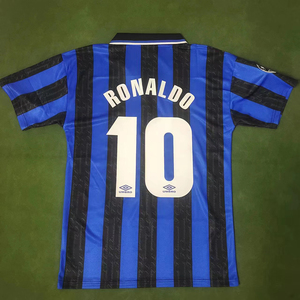 9798意甲国米主场10号罗纳尔多大罗球衣复古国际米兰萨内蒂足球服