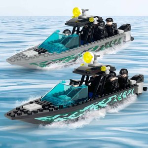 快艇橡皮艇气垫船模型积木8岁学生科学实验益智拼装玩具儿童礼物