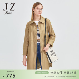 JZ玖姿商场同款休闲百搭卡其色外套女春季通勤OL风衣JWCC41207