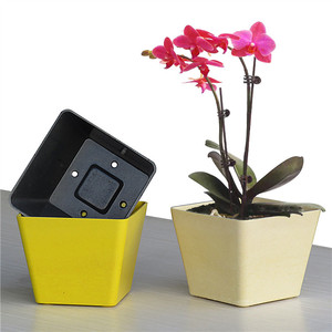 环保材料竹纤维可降解花盆塑料中小方盆多肉植物盆栽透气种植