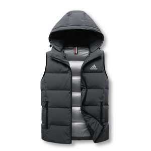 adidas阿迪达斯男女同款聚热羽绒马甲背心白鸭绒连帽可拆卸保暖