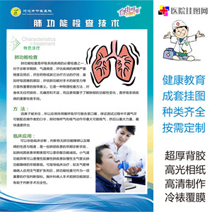 医院肺功能检查宣传挂图版面呼吸内科气管镜海报定制定做
