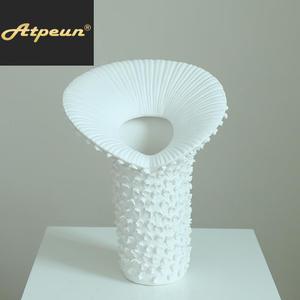 Atpeun现代极简陶瓷创意雕刻花瓶玄关售楼处工艺品样板间花器装饰