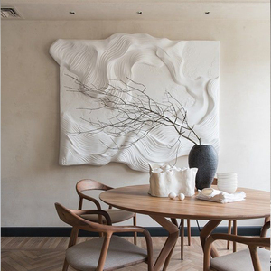 现代客厅沙发背景墙立体雕刻装饰画侘寂玄关高级挂画轻奢木雕壁画