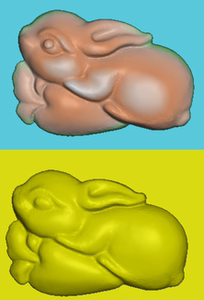 新款兔子精雕图翡翠玉雕浮雕图电脑雕灰度图小精品立体兔子88546