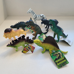 外贸尾单儿童恐龙玩具仿真动物模型摆件软胶霸王龙剑龙男孩礼物