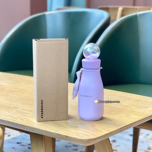 星巴克2024萌趣生肖龙梦幻紫水晶球造型双盖不锈钢奶瓶造型随行杯