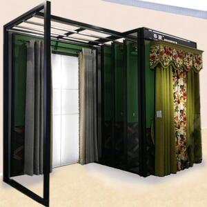 窗帘展示架背景墙布高档展厅瓷砖架罗马杆帘头盒隔断帘吊卡架移动