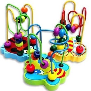 儿童节串珠玩具包邮动物绕珠串珠木制手拨珠轨道迷宫宝宝益智玩具