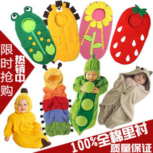 春秋冬款宝宝豌豆 香蕉睡袋 婴儿动物造型哈衣连体衣包被 防踢被