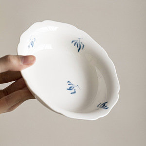 釉下彩纯手绘兰花陶瓷壶承干泡台养壶垫家用简约可蓄水茶壶垫茶具