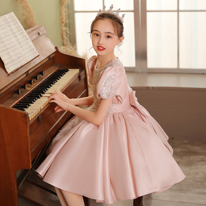 表演礼服女童钢琴演奏婚礼蓬蓬裙小女孩公主裙洋气婚纱女童儿童礼
