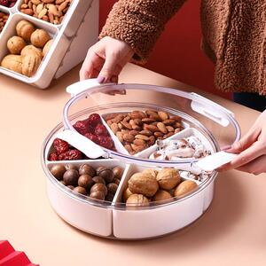 新年糖果盒过年装糖果的盒子分格带盖家用零食摆盘瓜子干果坚果盘