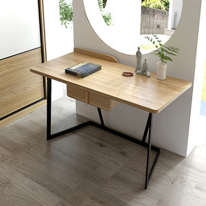 双虎家私极简书桌书房家用台式写字桌钢架铁艺书桌loft办公桌20a1