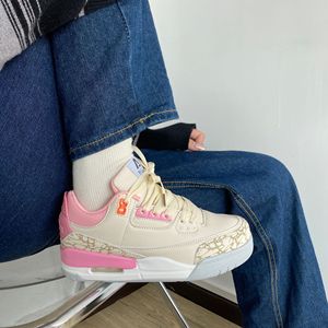 鮀鲍品樱花粉空军一号aj4高帮板鞋学生ins原宿风气垫运动休闲女鞋