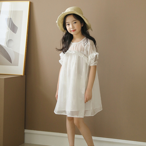 胖女童雪纺宽松连衣裙夏装小女孩超洋气娃娃裙夏天韩版凉快公主裙