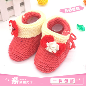 宝宝鞋手工编织婴儿毛鞋