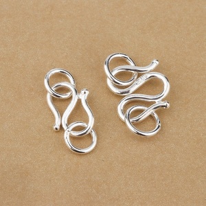 纯银s扣项链手链配件扣头足银带圈圈