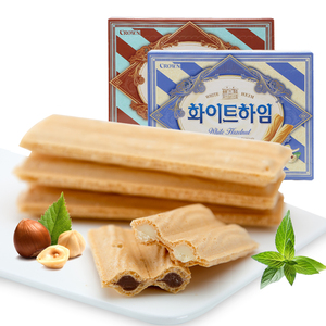 韩国进口食品克丽安巧克力奶油榛子瓦284g×2大夹心蛋卷饼干零食