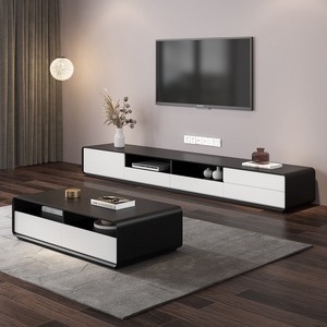 大小户型客厅家具现代简约北欧电视柜茶几组合实木大收纳电视机柜