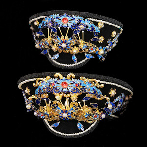 甄嬛传古装旗头帽子清朝皇后贵妃格格头饰皇宫亲子摄影发饰头冠